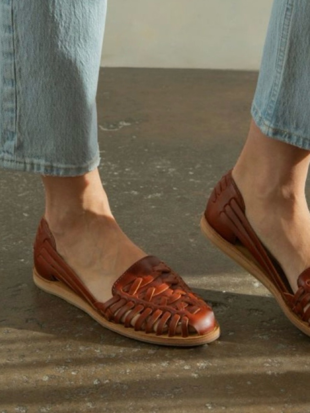 Nisolo Woven Leather Huarache Flats - Size 8.5